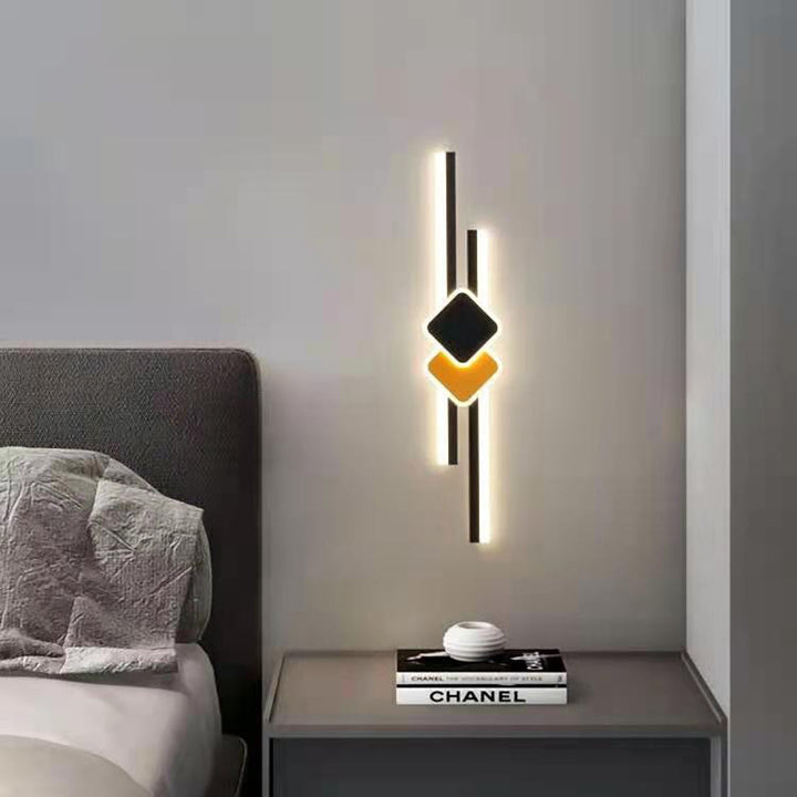 Applique murale LED en acrylique avec matériel rectangulaire à bande minimaliste moderne pour chambre 