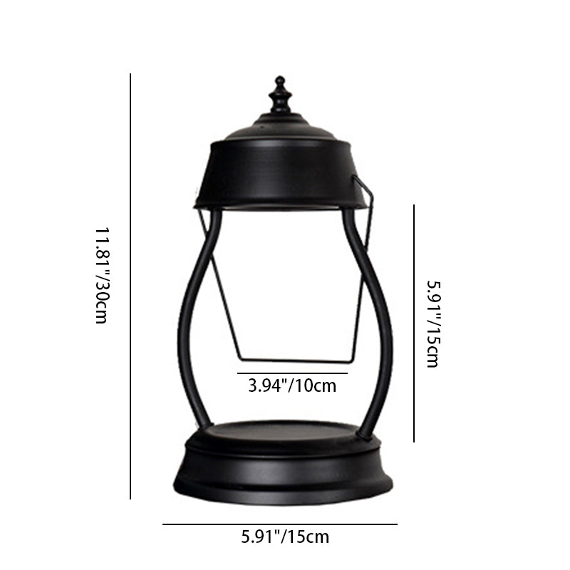 Zeitgenössische kreative runde Laternenform Eisen 1-Licht Aroma Schmelzwachs Tischlampe für Schlafzimmer 