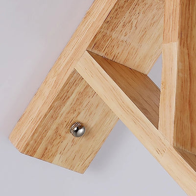 Zeitgenössische nordische Wandlampe mit Dreibein-Basis, rundem Blumenstoff, Glasschirm und Holz 1-Licht für Schlafzimmer 