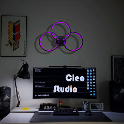 Moderne Art Deco Dreifach-Kreis PC-Schirm LED-Wandleuchte für das Schlafzimmer 