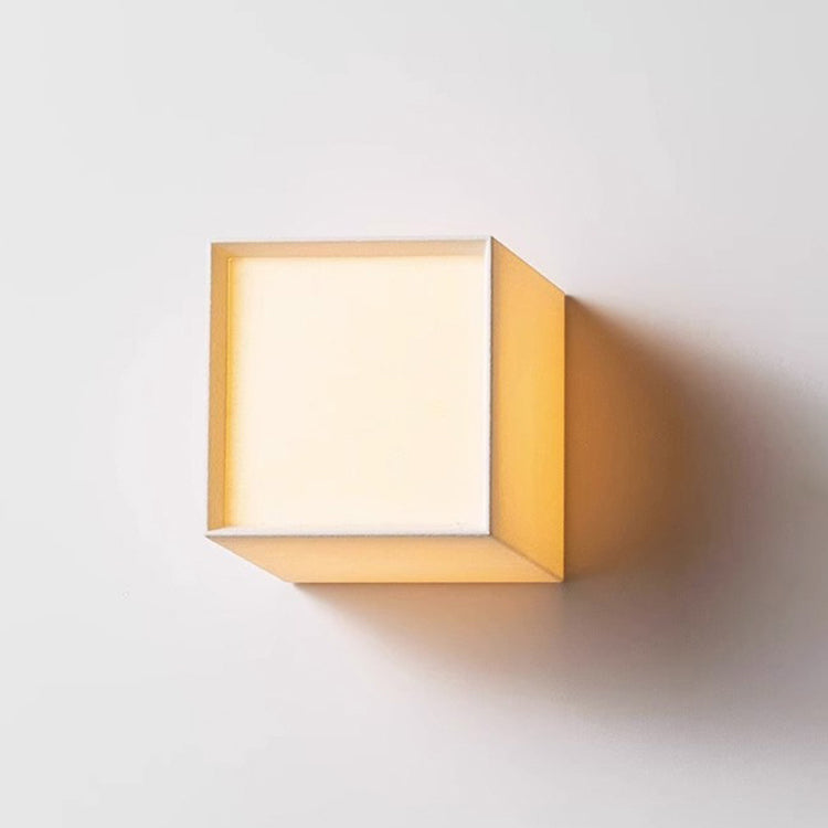 Traditionelle japanische quadratische Stoffschirm-LED-Wandleuchte für das Wohnzimmer 