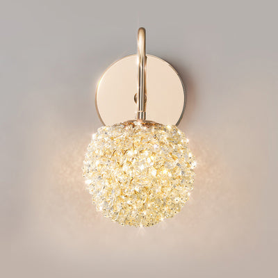 Applique Murale Moderne de Luxe en Cristal avec Cadre en Métal 1 Lumière pour Salon 