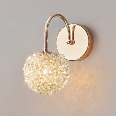Applique Murale Moderne de Luxe en Cristal avec Cadre en Métal 1 Lumière pour Salon 