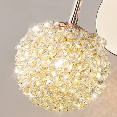 Applique Murale Moderne de Luxe en Cristal avec Cadre en Métal 1 Lumière pour Salon 