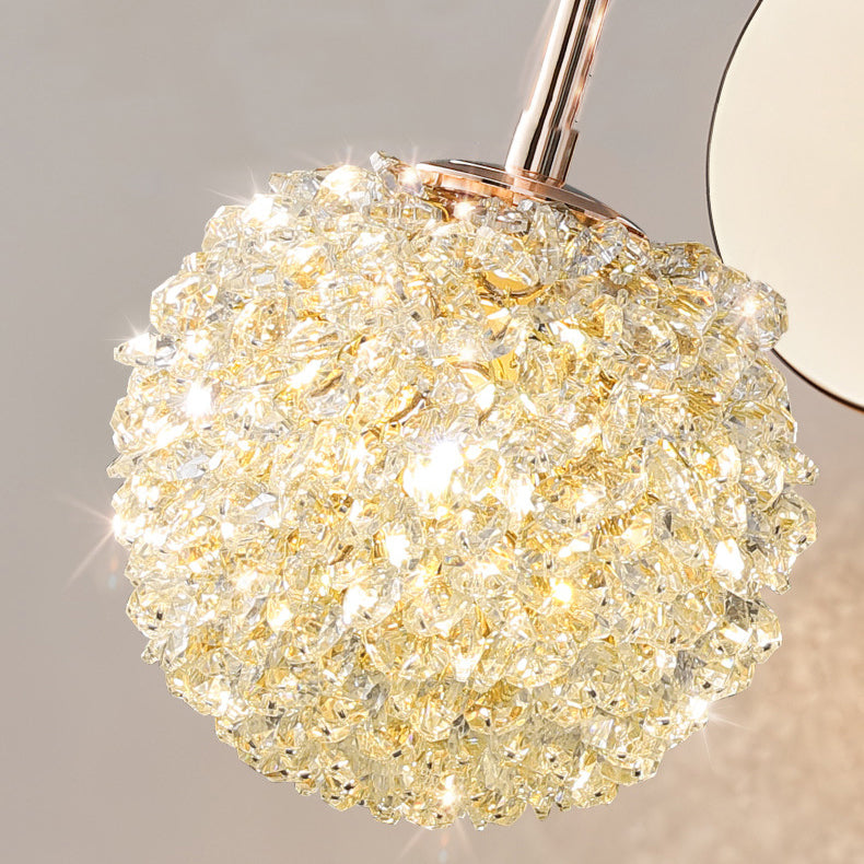 Applique Murale Moderne de Luxe en Cristal avec Cadre en Métal 1 Lumière pour Salon 