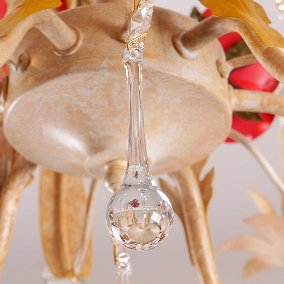 Chandelier traditionnel en fer forgé avec support de bougie rustique et verre à 6/8 lumières pour salon 