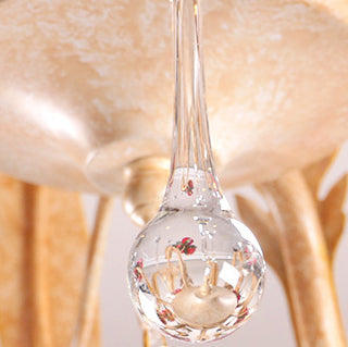 Chandelier traditionnel en fer forgé avec support de bougie rustique et verre à 6/8 lumières pour salon 