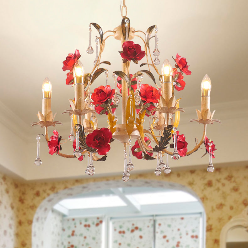 Chandelier traditionnel en fer forgé avec support de bougie rustique et verre à 6/8 lumières pour salon 