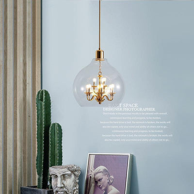 Suspension moderne minimaliste en verre en forme de dôme avec 9 lumières pour salon 