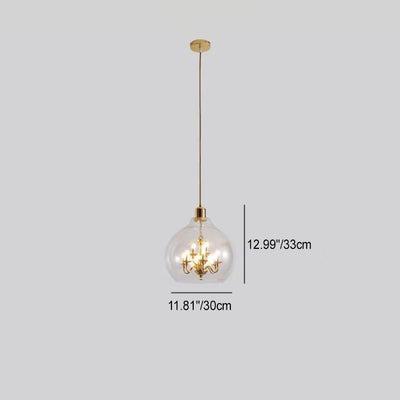 Suspension moderne minimaliste en verre en forme de dôme avec 9 lumières pour salon 