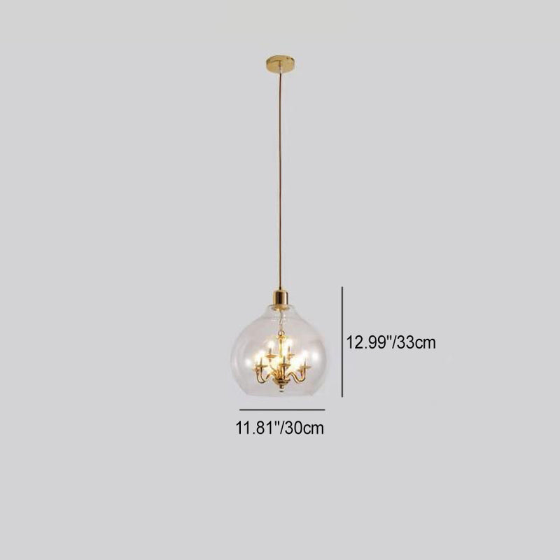 Suspension moderne minimaliste en verre en forme de dôme avec 9 lumières pour salon 