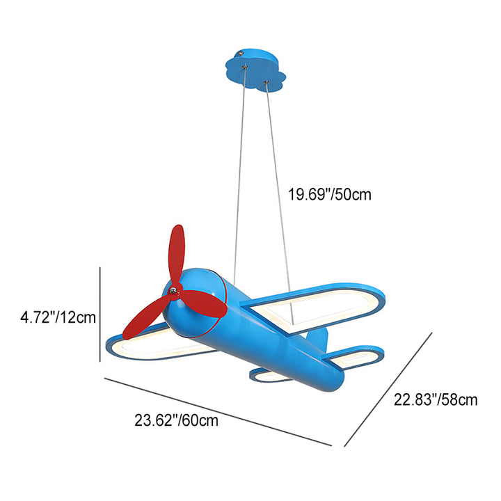 Plafonnier LED en fer et acrylique pour enfants créatifs contemporains en forme d'avion pour chambre 