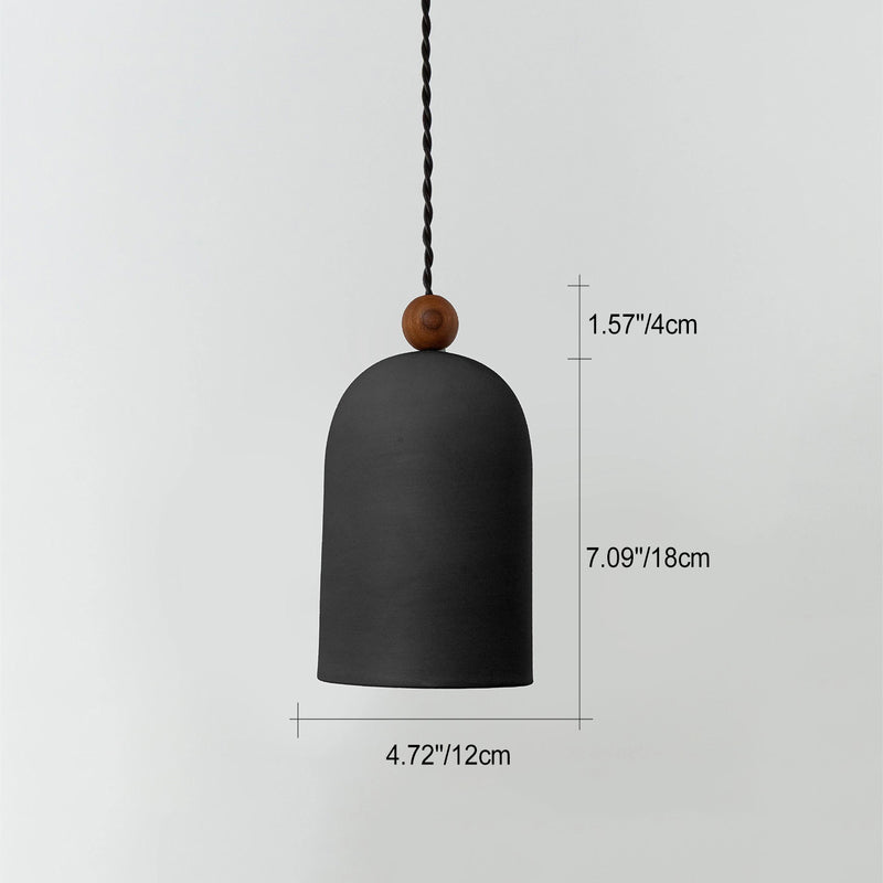 Suspension Luminaire Cylindrique en Bois Japonais Traditionnel à 1 Lumière pour Salon 