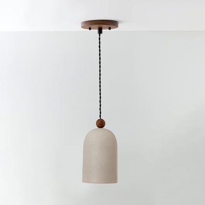 Suspension Luminaire Cylindrique en Bois Japonais Traditionnel à 1 Lumière pour Salon 