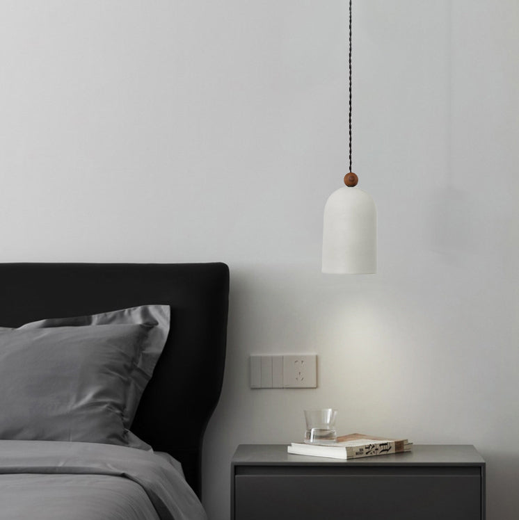 Suspension Luminaire Cylindrique en Bois Japonais Traditionnel à 1 Lumière pour Salon 