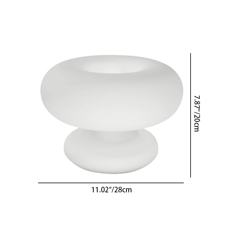 Contemporary Creative Round Donut Shape Glass LED Table Lamp For Bedroom