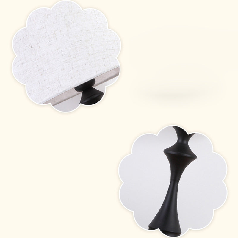 مصباح طاولة بغرفة النوم بقاعدة حديدية على شكل شطرنج دائري حديث بسيط من القماش بلمبة واحدة 