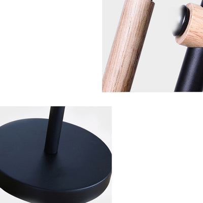 مصباح طاولة خشبي حديدي أسطواني طويل بأسلوب حديث وبسيط مع ضوء واحد لغرفة النوم 