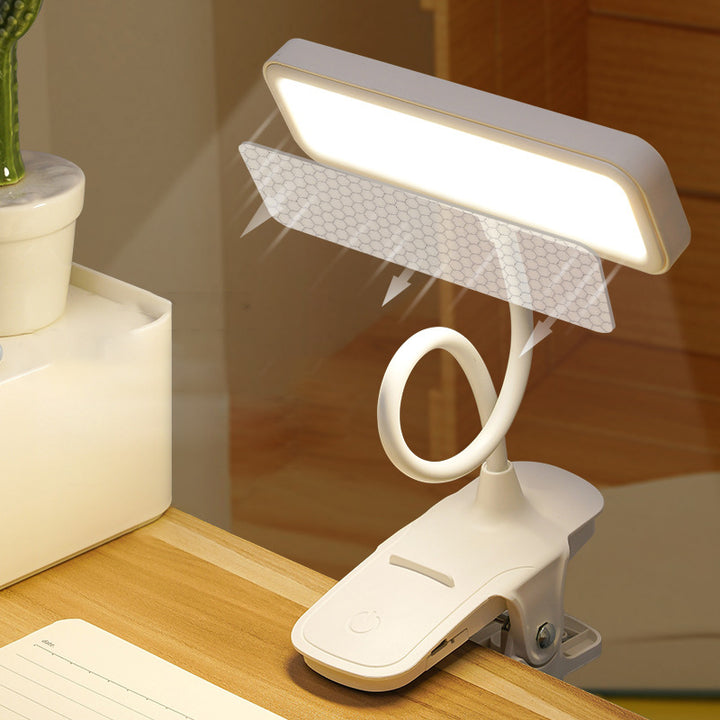 Lámpara de Mesa LED con Clip Rectangular de Manguera ABS de Simplicidad Moderna para Dormitorio 