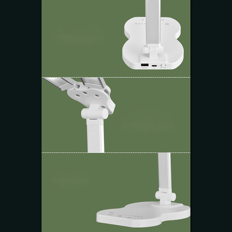 Moderne Einfachheit Faltbare Rechteckige Aluminium ABS Kunststoff LED Tischlampe Für Schlafzimmer 
