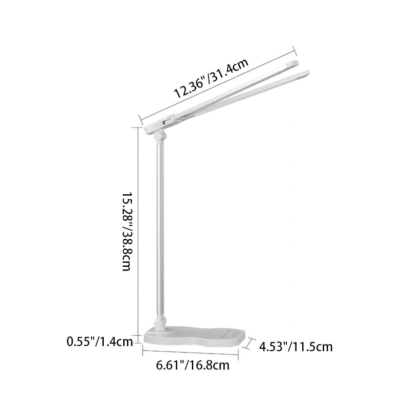 Moderne Einfachheit Faltbare Rechteckige Aluminium ABS Kunststoff LED Tischlampe Für Schlafzimmer 