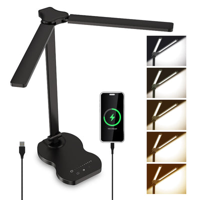 Moderne Einfachheit Faltbare Rechteckige Aluminium ABS Kunststoff LED Tischlampe Für Schlafzimmer 