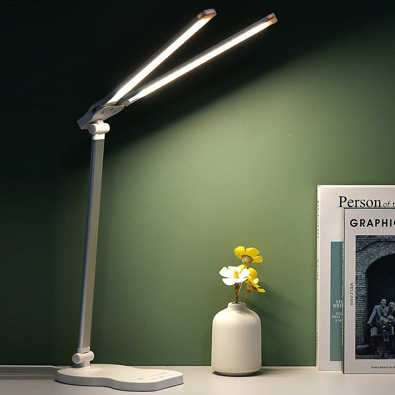 Moderne Einfachheit Faltbare Rechteckige Aluminium ABS Kunststoff LED Tischlampe Für Schlafzimmer 