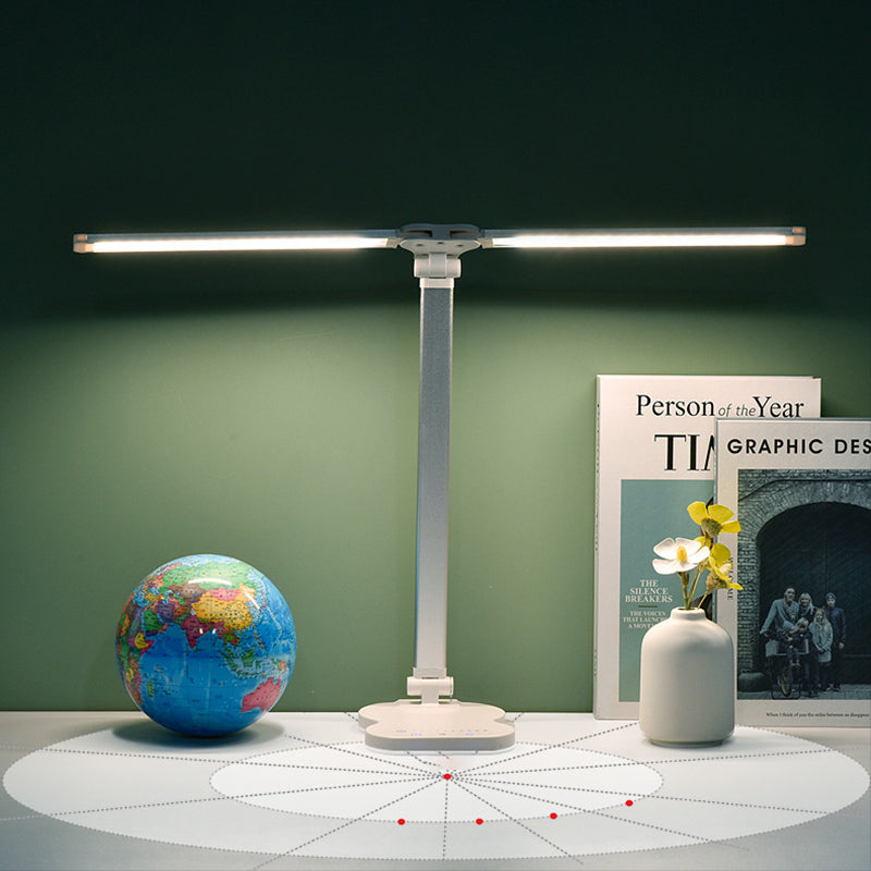 Moderne Einfachheit Faltbare Rechteckige Aluminium ABS Kunststoff LED Tischlampe Für Schlafzimmer 