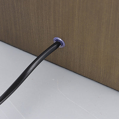 Zeitgenössische Retro Rechteckige Basis Halbkreis Trapez Stoffabdeckung Metall 1-Licht Tischlampe für Wohnzimmer 