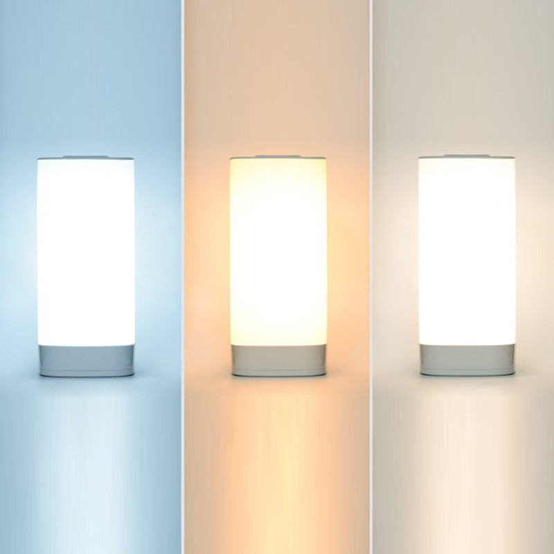 مصباح طاولة LED مستطيل الشكل من ABS PC بتصميم حديث وبسيط لغرفة النوم 