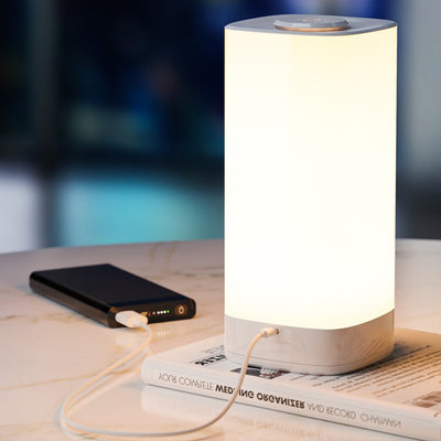 مصباح طاولة LED مستطيل الشكل من ABS PC بتصميم حديث وبسيط لغرفة النوم 