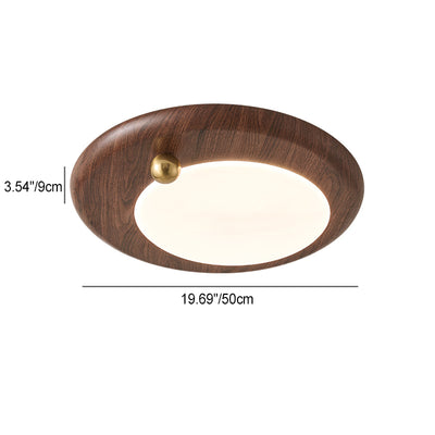 Plafonnier LED moderne minimaliste rond avec cercles concentriques en grain de bois, fer et acrylique pour salon 
