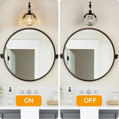 Lampe murale moderne minimaliste à une lumière en forme de hochet avec poteau incurvé en cristal et fer pour salon 