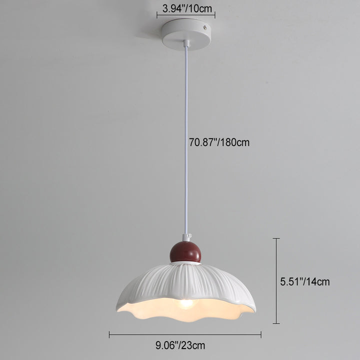 Moderne minimaliste ronde fleur résine abat-jour base en matériel 1-lumière suspension pour chambre 
