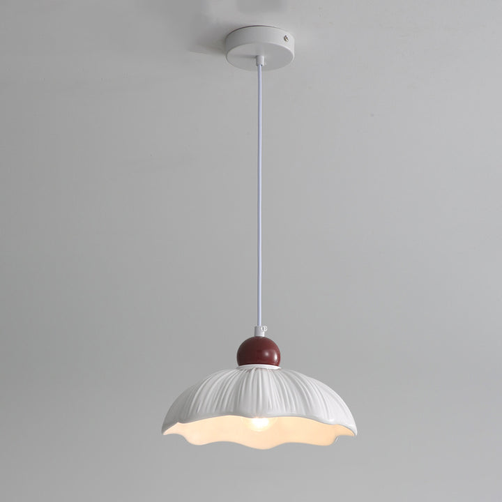 Moderne minimaliste ronde fleur résine abat-jour base en matériel 1-lumière suspension pour chambre 