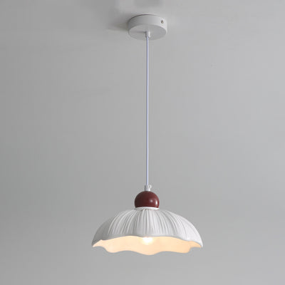 Moderne minimaliste ronde fleur résine abat-jour base en matériel 1-lumière suspension pour chambre 
