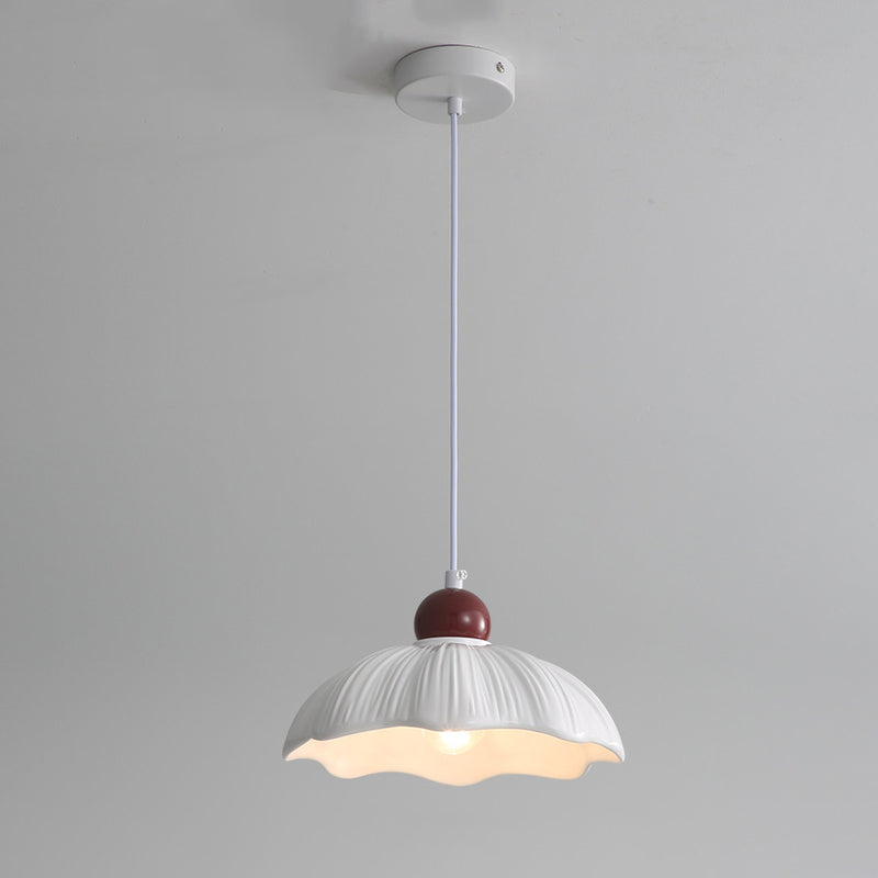 Moderne minimaliste ronde fleur résine abat-jour base en matériel 1-lumière suspension pour chambre 