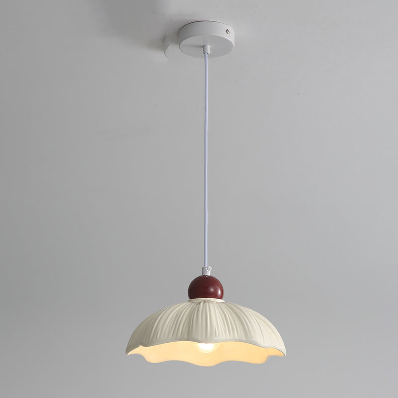 Moderne minimaliste ronde fleur résine abat-jour base en matériel 1-lumière suspension pour chambre 