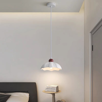 Moderne minimaliste ronde fleur résine abat-jour base en matériel 1-lumière suspension pour chambre 