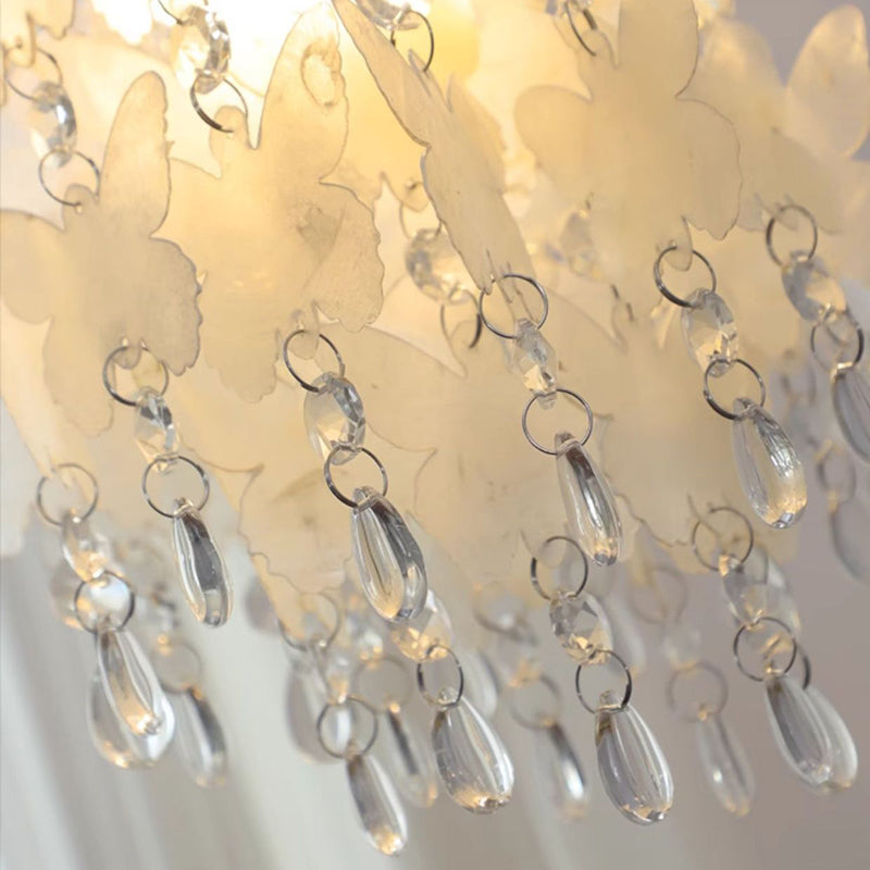 Zeitgenössische kreative runde Schmetterlings-Traubenform-Glas-Hardware 1-Licht-Pendelleuchte für Wohnzimmer 