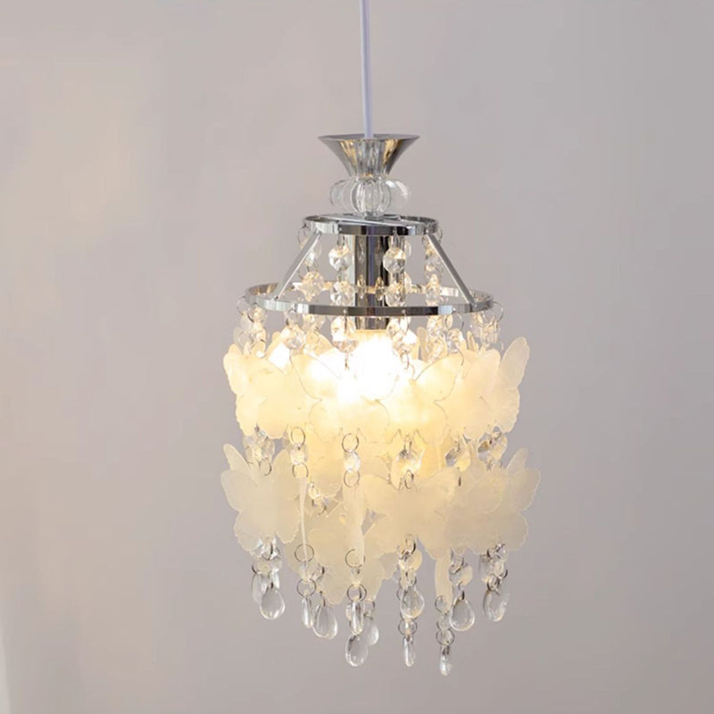 Zeitgenössische kreative runde Schmetterlings-Traubenform-Glas-Hardware 1-Licht-Pendelleuchte für Wohnzimmer 