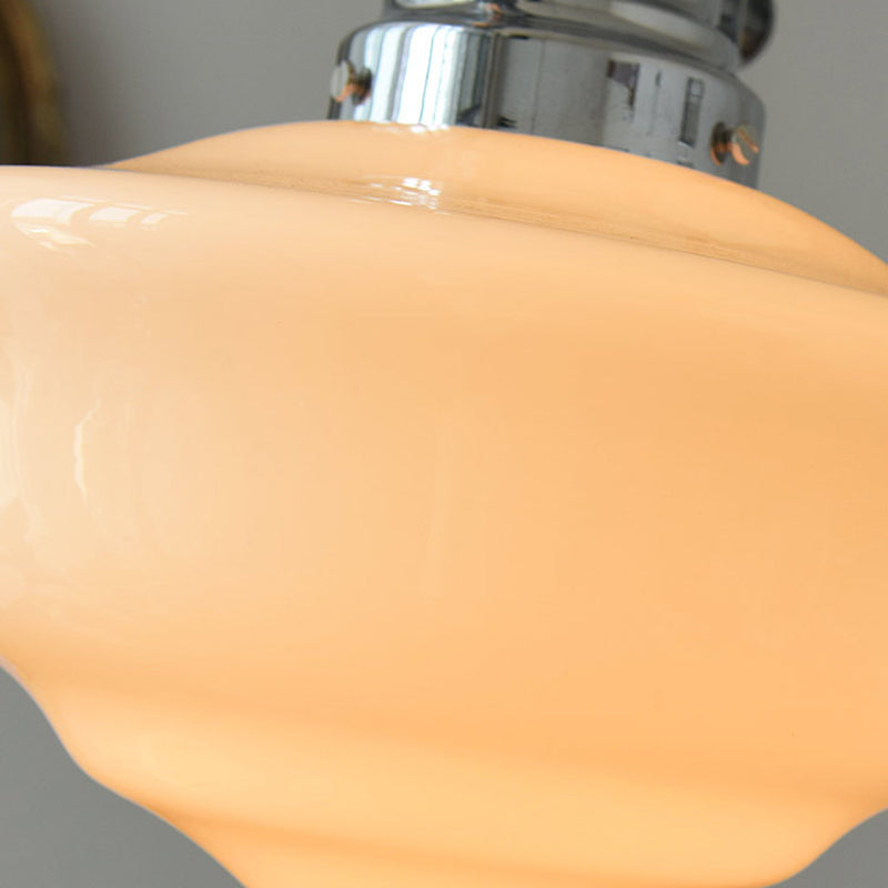 Zeitgenössische Retro Runde Kuppel Eisen Glas Schirm 1-Licht Pendelleuchte Für Wohnzimmer 