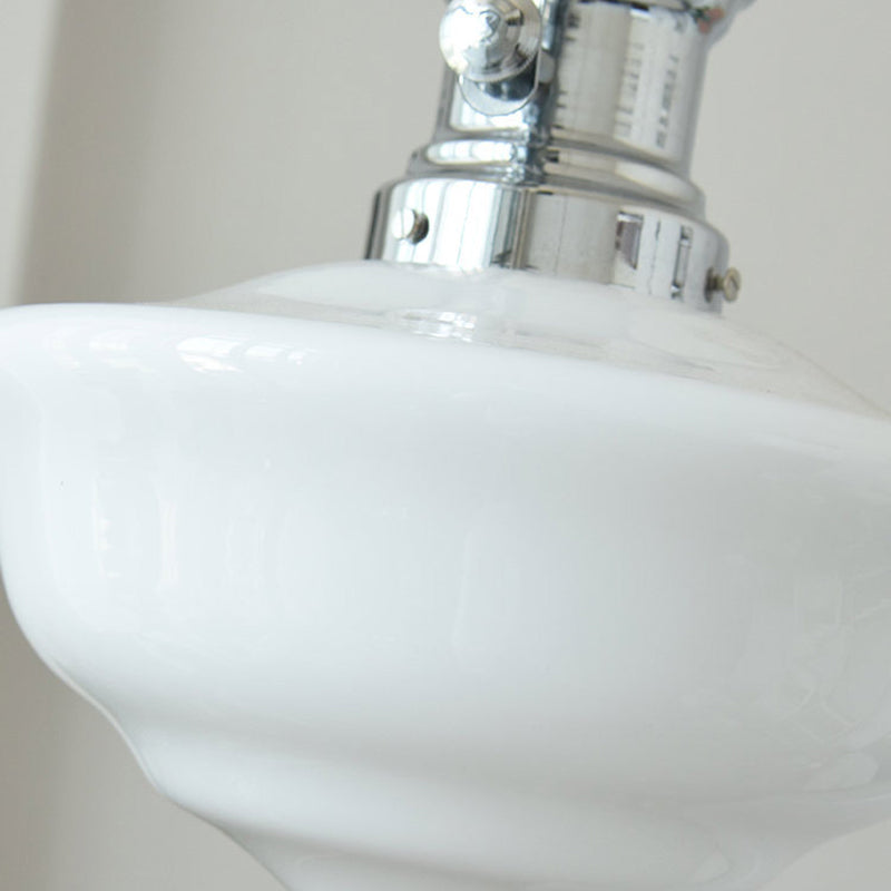 Zeitgenössische Retro Runde Kuppel Eisen Glas Schirm 1-Licht Pendelleuchte Für Wohnzimmer 