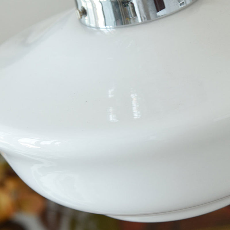 Zeitgenössische Retro Runde Kuppel Eisen Glas Schirm 1-Licht Pendelleuchte Für Wohnzimmer 