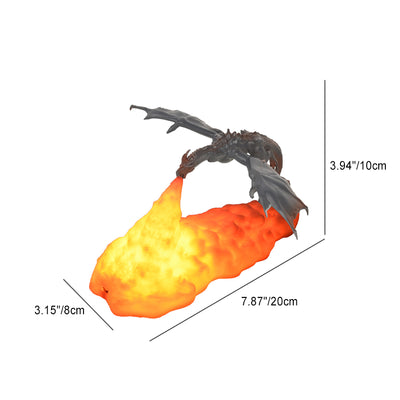 Contemporary Creative 3D Printed Fire-breathing Dragon PLA LED Table Lamp For Living Room