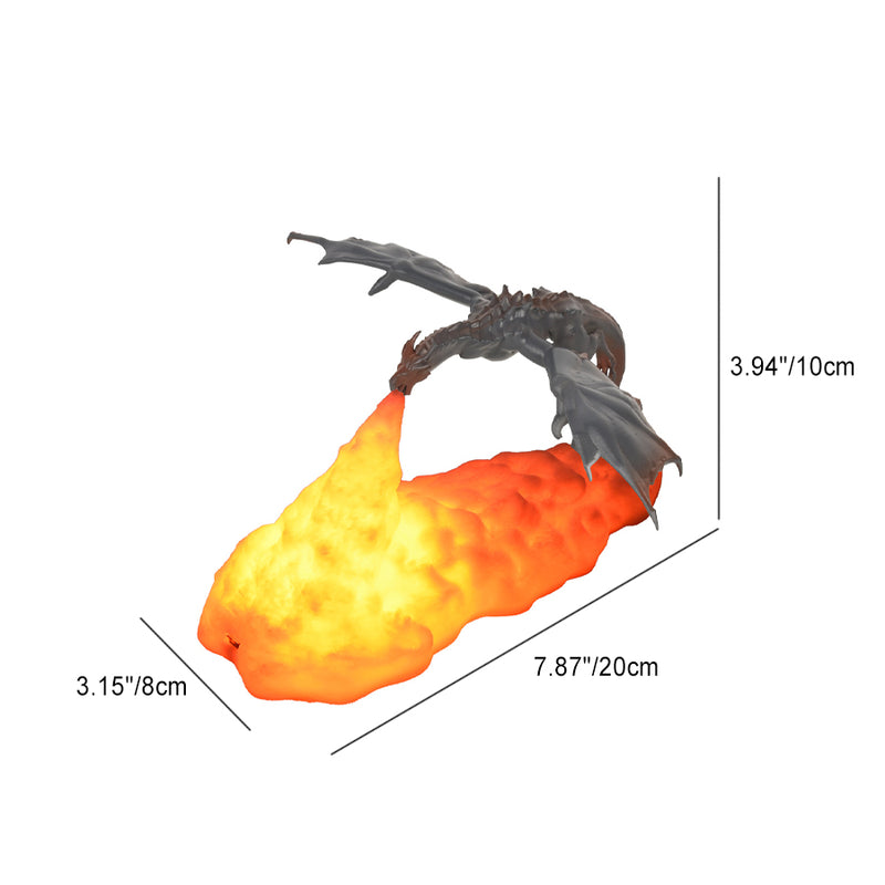 Contemporary Creative 3D Printed Fire-breathing Dragon PLA LED Table Lamp For Living Room