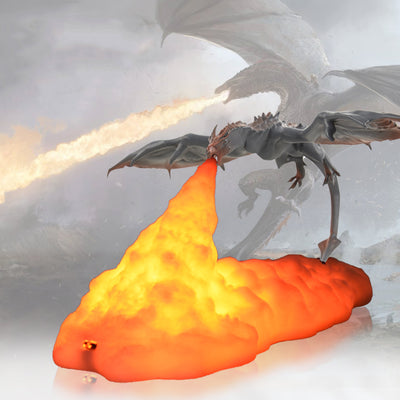 Contemporary Creative 3D Printed Fire-breathing Dragon PLA LED Table Lamp For Living Room