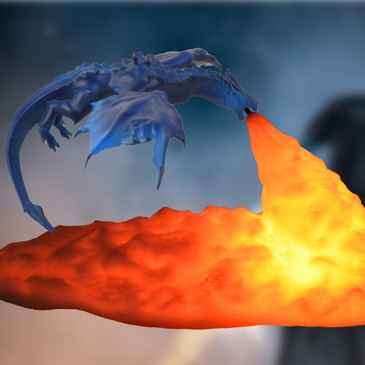 Contemporary Creative 3D Printed Fire-breathing Dragon PLA LED Table Lamp For Living Room