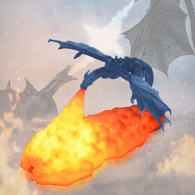 Contemporary Creative 3D Printed Fire-breathing Dragon PLA LED Table Lamp For Living Room