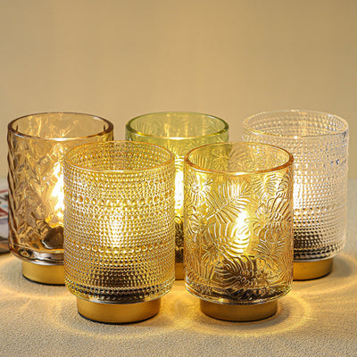Moderne Art Deco Zylinder Punkt Blatt Glas LED Tischlampe für das Schlafzimmer 